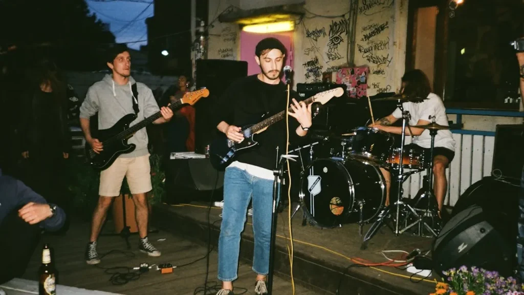 Image of a band practising, vintage