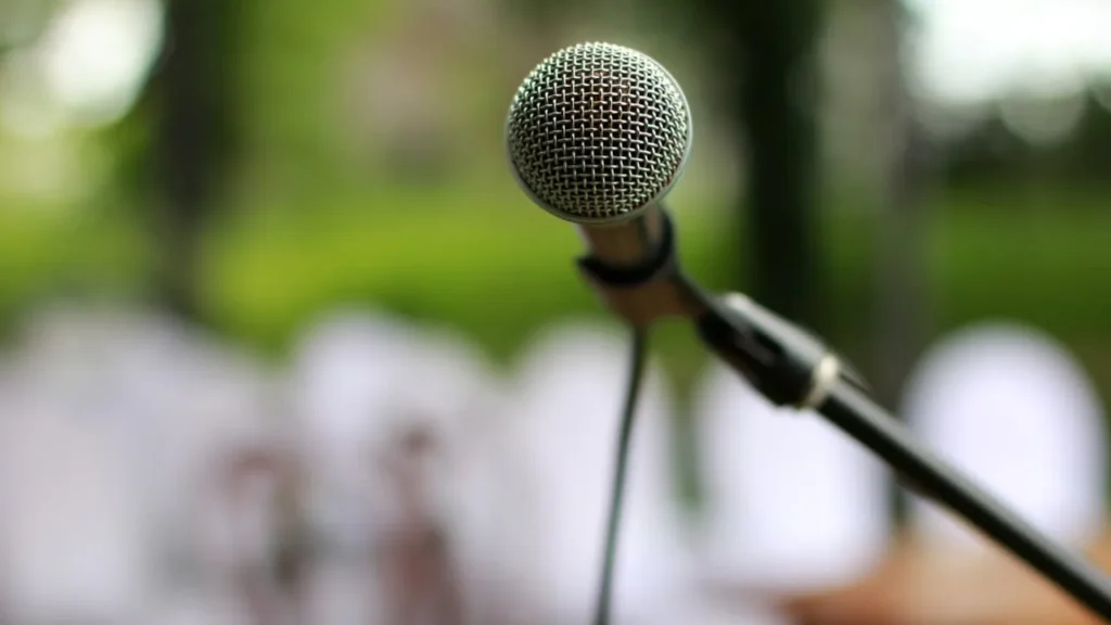 Image of a mic on a mic stand